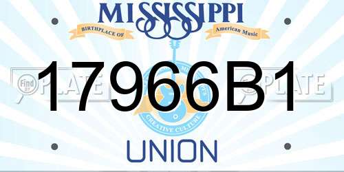 17966B1 Mississippi License Plate