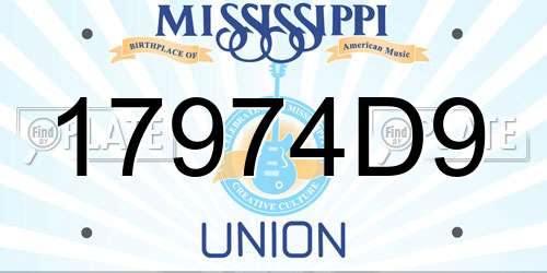 17974D9 Mississippi License Plate