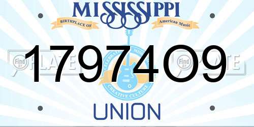 17974O9 Mississippi License Plate