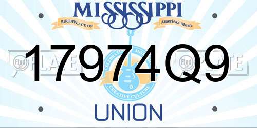 17974Q9 Mississippi License Plate