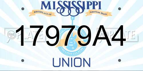 17979A4 Mississippi License Plate