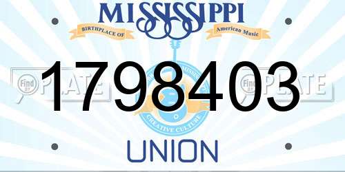 1798403 Mississippi License Plate