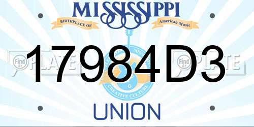 17984D3 Mississippi License Plate