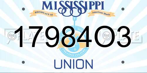 17984O3 Mississippi License Plate