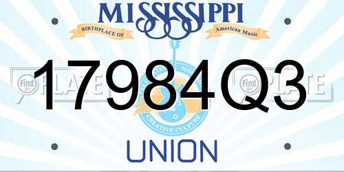 17984Q3 Mississippi License Plate