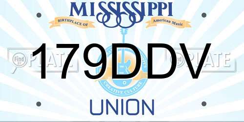 179DDV Mississippi License Plate