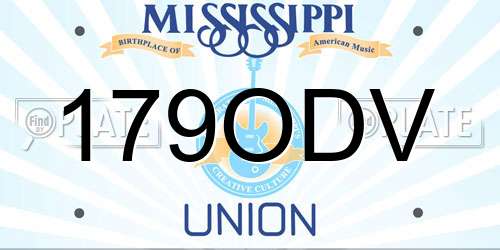 179ODV Mississippi License Plate
