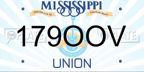179OOV Mississippi License Plate