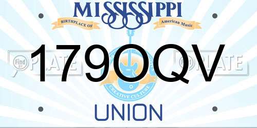 179OQV Mississippi License Plate