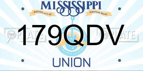 179QDV Mississippi License Plate