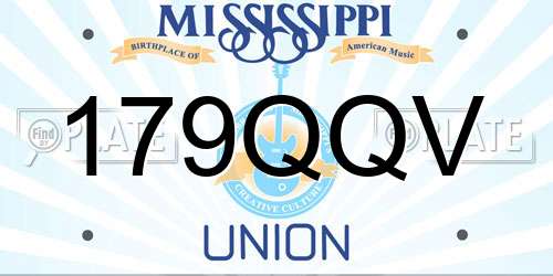 179QQV Mississippi License Plate