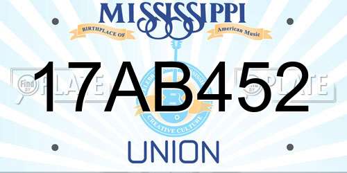 17AB452 Mississippi License Plate