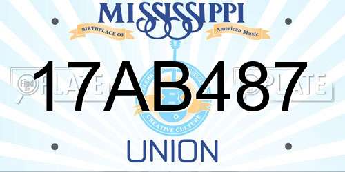 17AB487 Mississippi License Plate