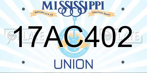 17AC402 Mississippi License Plate