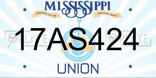 17AS424 Mississippi License Plate