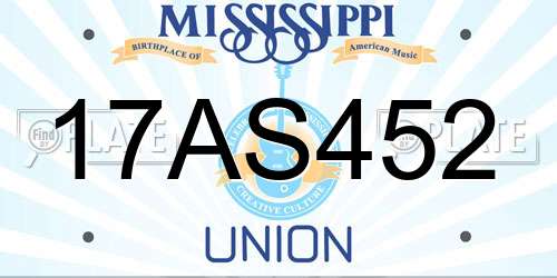 17AS452 Mississippi License Plate