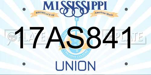 17AS841 Mississippi License Plate