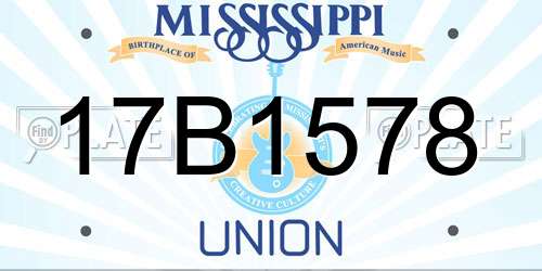 17B1578 Mississippi License Plate