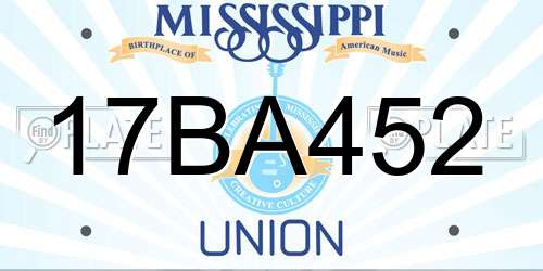 17BA452 Mississippi License Plate
