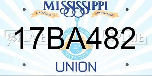 17BA482 Mississippi License Plate