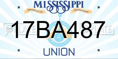 17BA487 Mississippi License Plate