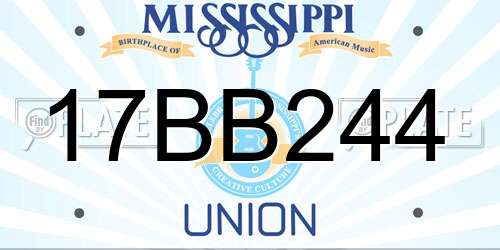 17BB244 Mississippi License Plate