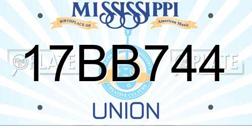 17BB744 Mississippi License Plate