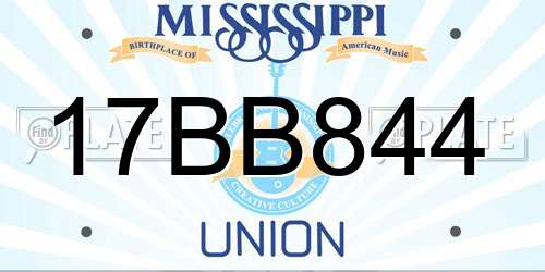 17BB844 Mississippi License Plate