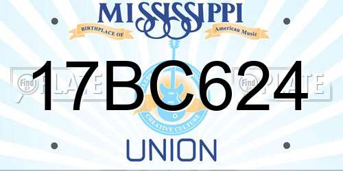 17BC624 Mississippi License Plate
