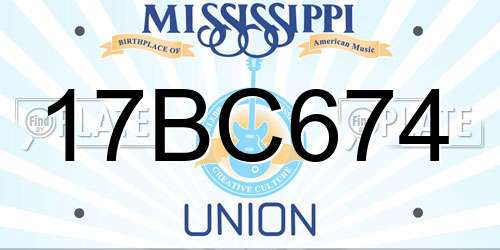 17BC674 Mississippi License Plate