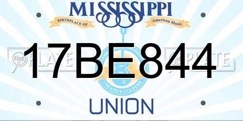 17BE844 Mississippi License Plate