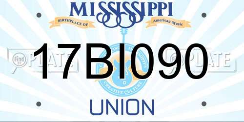 17BI090 Mississippi License Plate