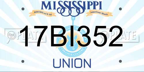 17BI352 Mississippi License Plate