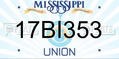 17BI353 Mississippi License Plate