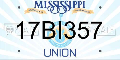 17BI357 Mississippi License Plate