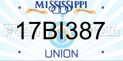 17BI387 Mississippi License Plate