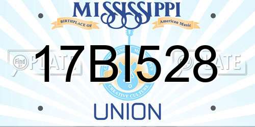 17BI528 Mississippi License Plate