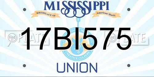 17BI575 Mississippi License Plate