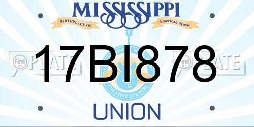 17BI878 Mississippi License Plate