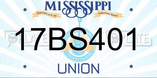 17BS401 Mississippi License Plate