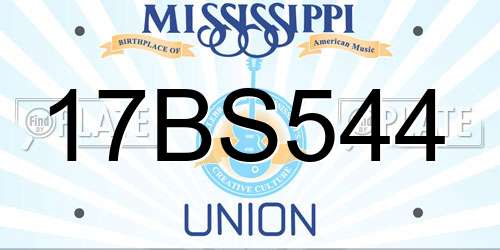 17BS544 Mississippi License Plate