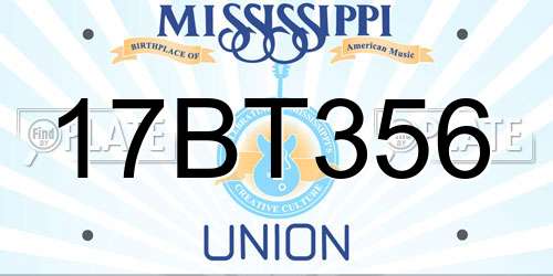 17BT356 Mississippi License Plate