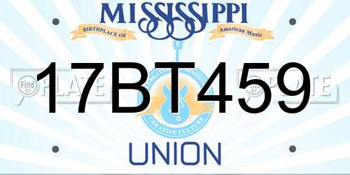 17BT459 Mississippi License Plate