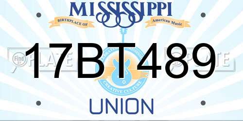 17BT489 Mississippi License Plate