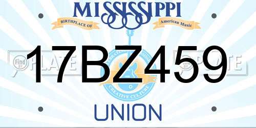 17BZ459 Mississippi License Plate