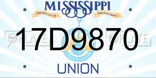 17D9870 Mississippi License Plate
