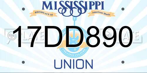 17DD890 Mississippi License Plate