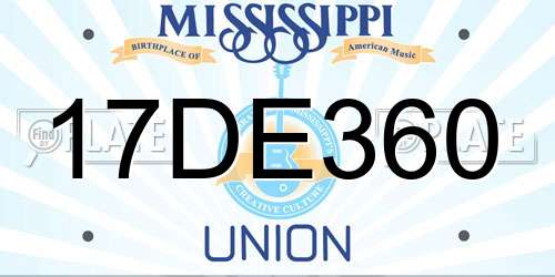 17DE360 Mississippi License Plate