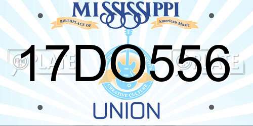 17DO556 Mississippi License Plate
