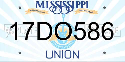 17DO586 Mississippi License Plate